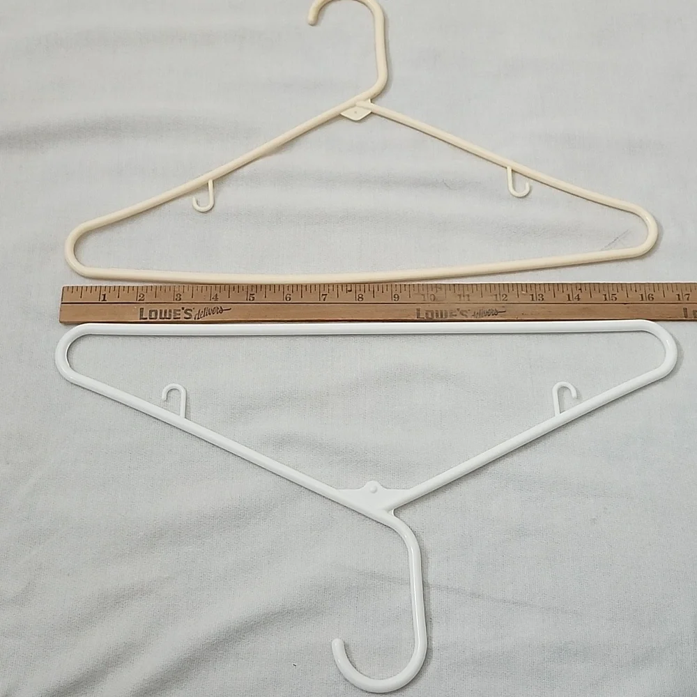 Set of 40 White and Cream Plastic Hangers